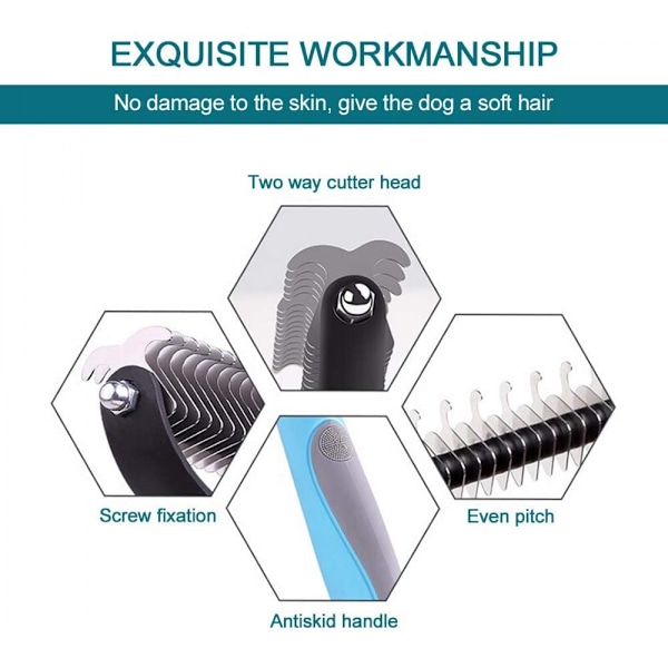 Undercoat Rake for Dogs, Pet Grooming, Cat Comb, Removal