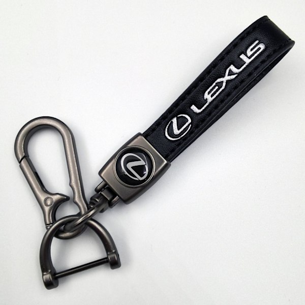 Læder Metal Bil Nøglering | Robust Nøglering | Nøglering og Krog Montering Gun Farve Hardware Gun Color Hardware Lexus