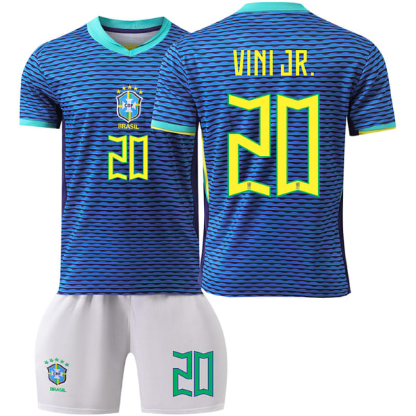 24-25 Brasilien tröja nr 10 Neymar 20 Vinicius 9 Charlesson barn pojke borta fotboll uniform overall Customized No. 20 XS