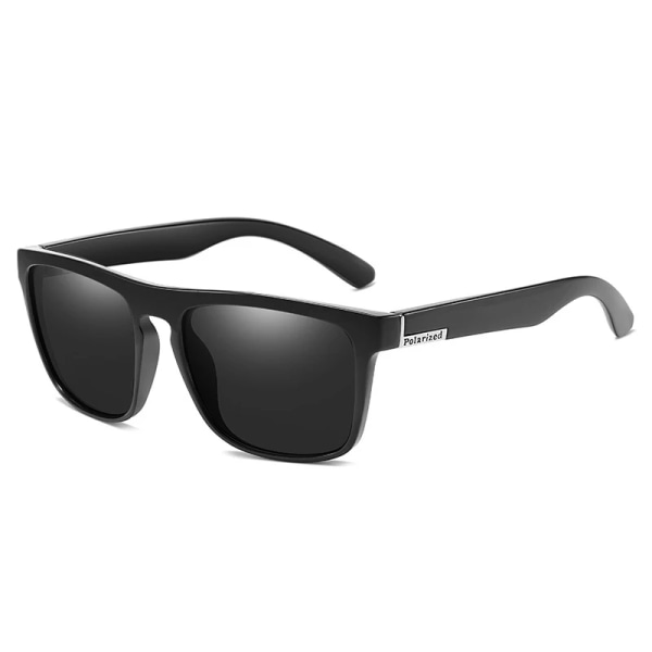 Klassiska anpassade logotyp fyrkantiga polariserade solglasögon Cykling svarta nyanser Sportsolglasögon för män C1-Black /Black-Silver D731