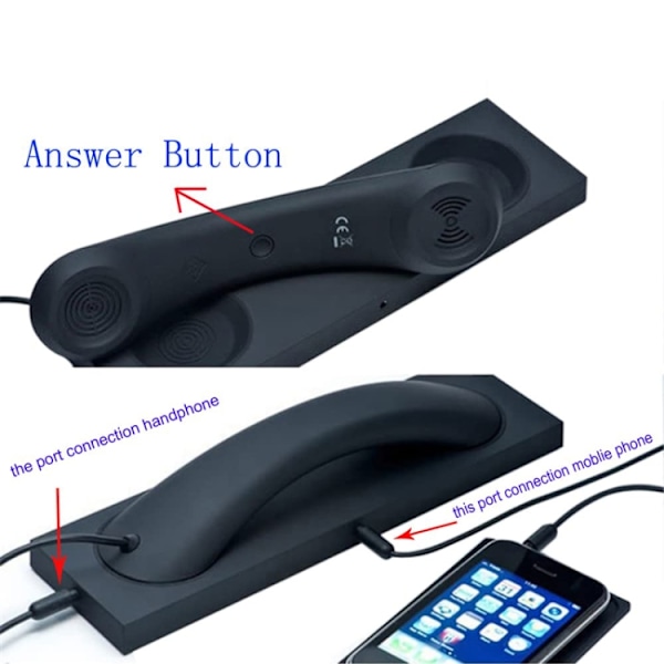 3,5 mm Universellt Retro Extern Headset för Mobiltelefoner (FQ) Svart
