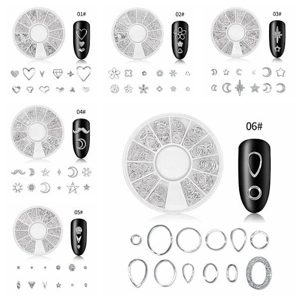 Negle Studs Hule Metal Måne Stjerne