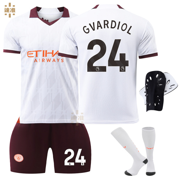 23-24 Manchester City udebanefodboldtrøje nr. 9 Haaland trøje 17 De Bruyne 10 Grealish 47 Foden dragt No. 19 with socks S