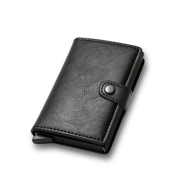 Kulfiber Kreditkort Holder Tegnebog Mænd Rfid Smart Metal Tynd Slim Pop Up Minimalistisk Tegnebog Lille Sort Tegnebog Metal Tegnebog Black