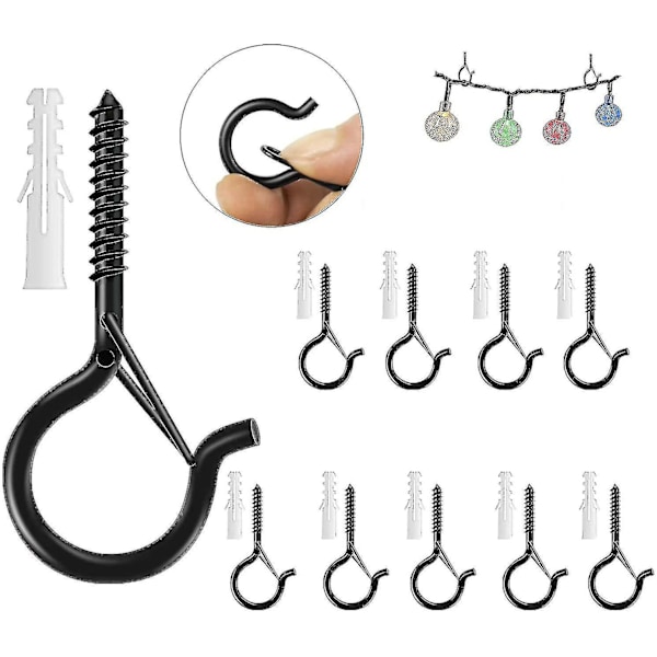 20 st Hängare, Skruvhakar för Utomhussträngljus, Säkerhetsspännesdesign, Lätt att Koppla Loss [DB] 20 pieces