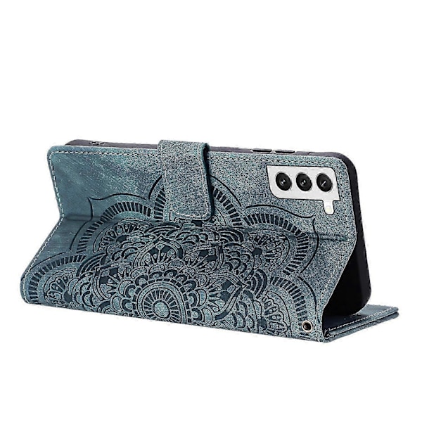 Frosted Læder Etui til Mandala Emed Retro Telefon Blå(FQ) For Samsung Galaxy S21 5G Blue