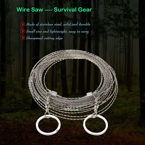 10 meter lang udendørs wiresav, wiresav overlevelseskabel, kædesav wire