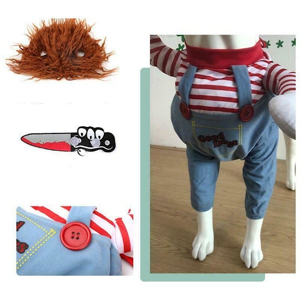 Hundkostymer Dödsdockan Chucky Kläder Husdjur Julfest Cos - I lager