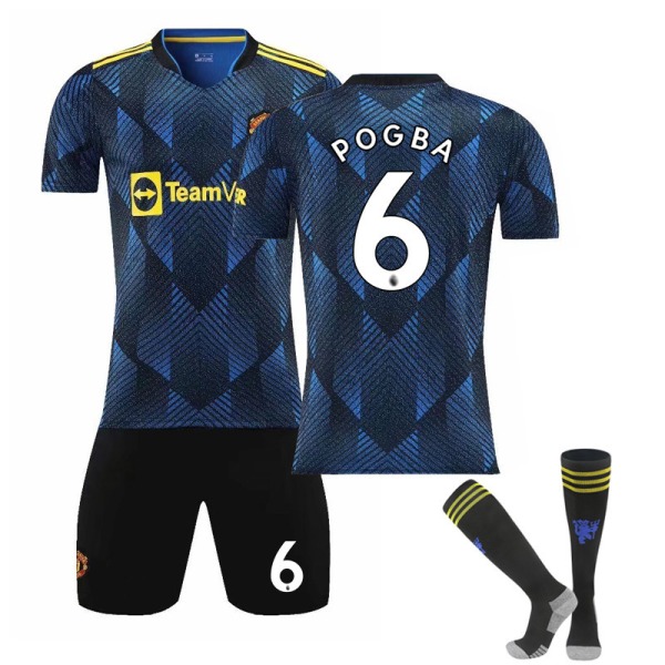 21-22 Second Away Royal Blue Fotbollströja Barn Vuxen Kostym Primär och Sekundär Skola Studenter Träningsdräkt Nr 7 Stjärna Size 6 with socks XL#