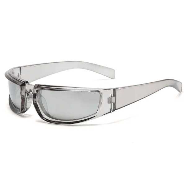 HBK 2024 Y2K Solbriller Udendørs Cykling Sport Solbriller UV400 Nuancer Fashion Eyewear K38358-C10 Silver Mercury