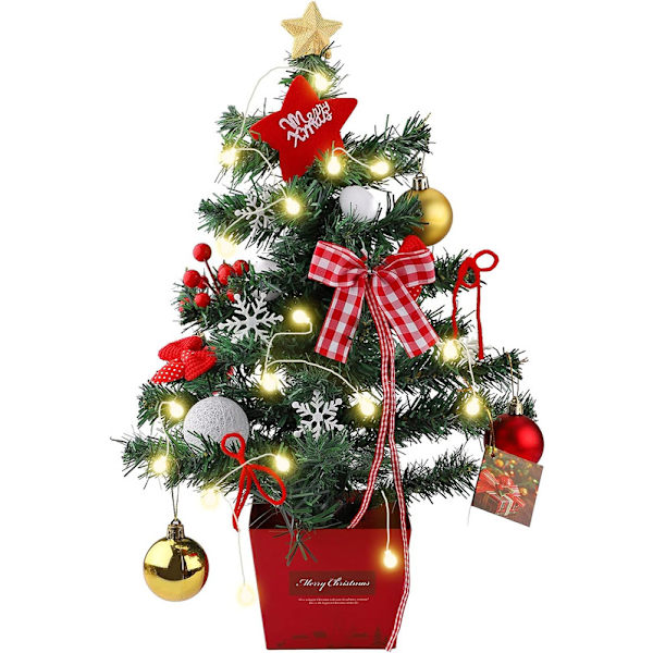 Julgran Artificiell 50cm med LED-ljus Mini Julgran Bordsskiva