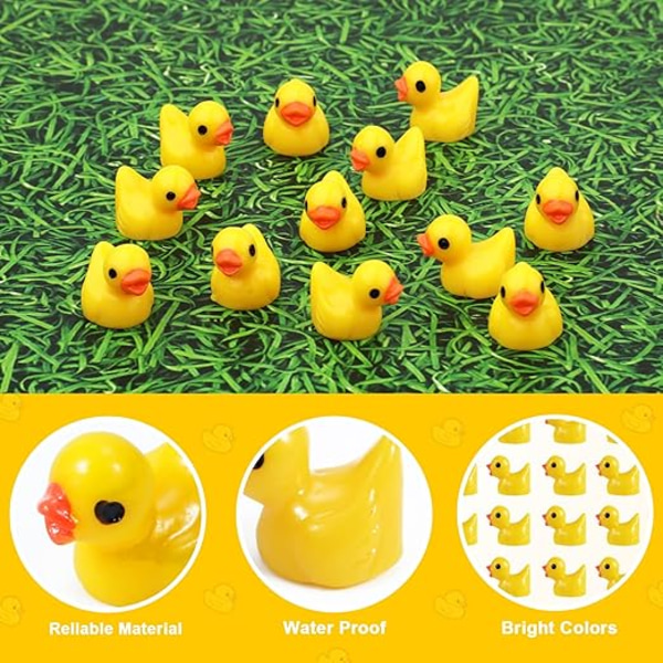 120 stk. Mini Harpiks Ænder, Mini Ænder Håndværk Tiny Ænder til Håndværk Hjem Bus Spil Dukkehuse Skoleprojekter Landskab Akvarium (Blandet And) Mixed Duck