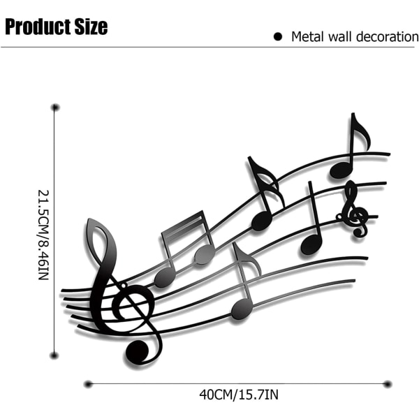 Metallmusikk veggdekor, metallvegg skulptur, noteark musikk veggkunst, musikk silhuett veggdekor, for hjemmedekor gaver