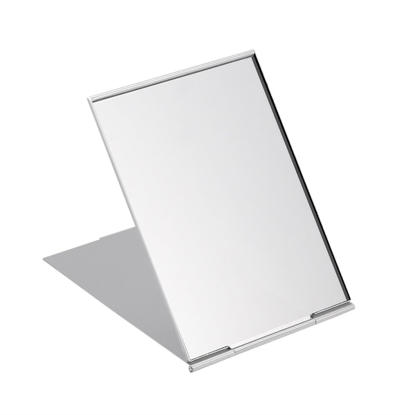 Silver Portable Folding Mirror For Travel And Camping