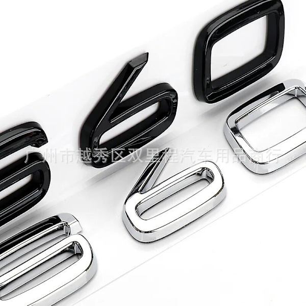 3D mustat auton takakontti kirjaimet Volvo C30 V40 V50 V60 V90 S40 S60 S80 S90 Xc40 Xc60 Xc90 Emblem Logo Badge Tarra Tarvikkeet V70 V70 Chrome