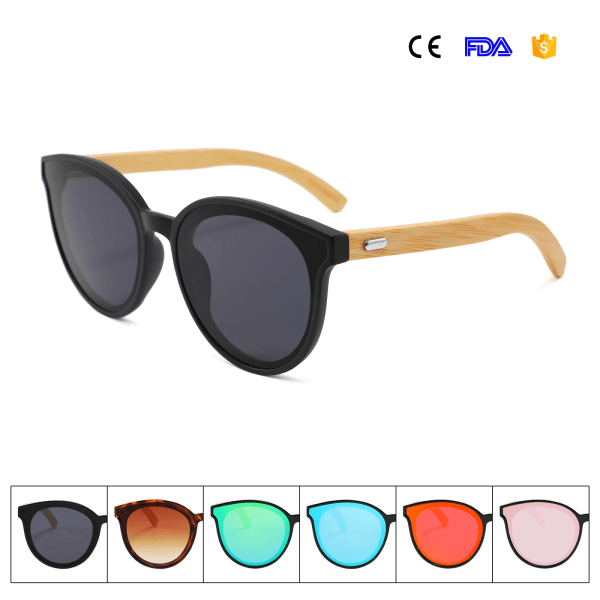 Solbriller logo tilpassede solbriller luksus logo bambus UV 400 linse kvinder mænd 314M-4 bamboo sunglasses