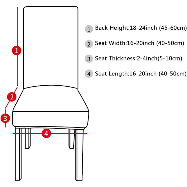 4-pack Julstolsöverdrag Stretchbar Avtagbar Tvättad Matrum Julgran Christmas Tree 6