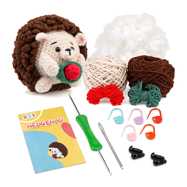 (Hedgehog) Crochet kit for beginners. Crochet kit for children and one