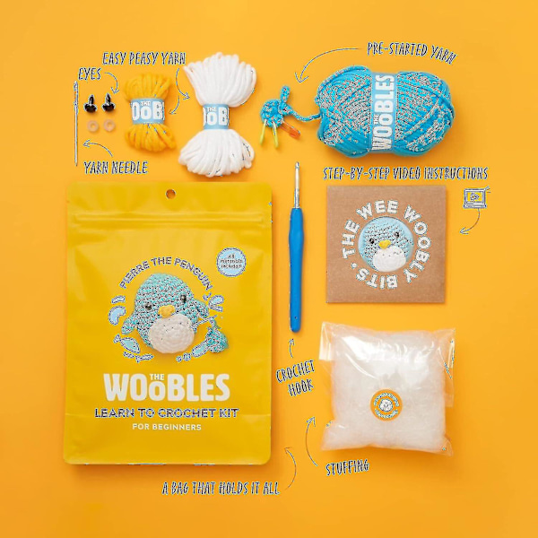 Heklekitt for Begynnere DIY Heklet Plush Kit Begynner Heklekitt (FMY) penguin