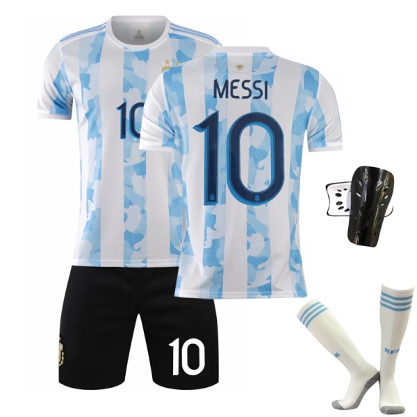 2021 Argentina tröja Maradona nr 10 Messi spel sport träning hem och borta fotboll uniform kostym män No size matching socks Adult size L