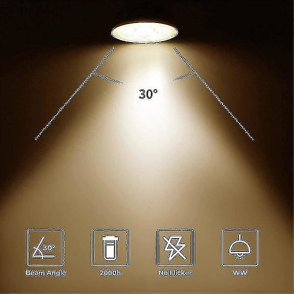 Förpackning med 8 halogenlampor Gu5.3 Mr16 35w 12v Dimbar - varmvit 2800k, 400 lumen, lock Jz