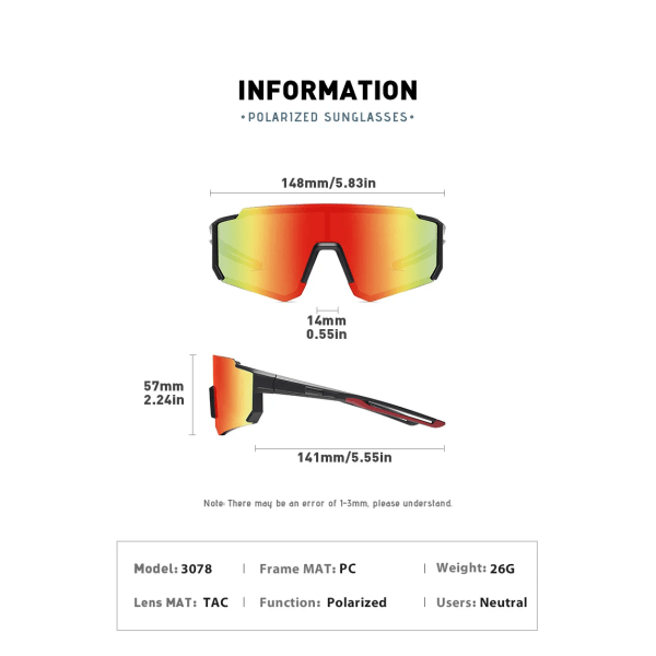 2024 Fabriksgrossist Utomhus Cykel Sport Solglasögon Löpning Resa Polariserad Uv400 Solglasögon Unisex Myopia endoscopy Professional sports sunglasses