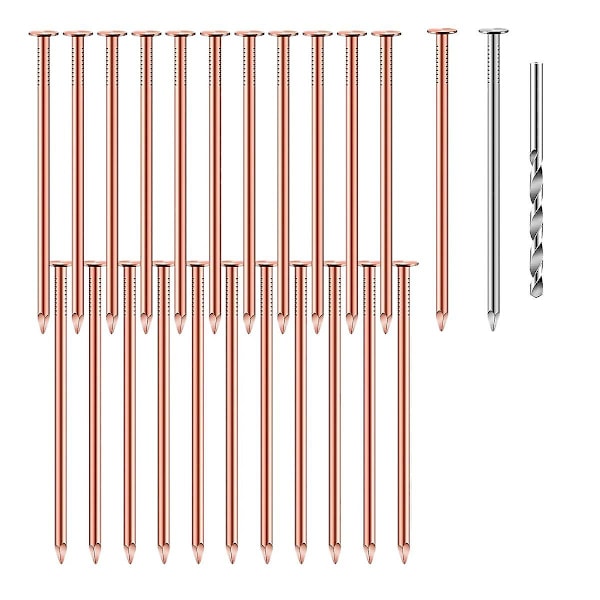 25 stk kobbernagler for felling, 3,5 tommers kobbernagler i bulk, stubbfjerningsnagler.