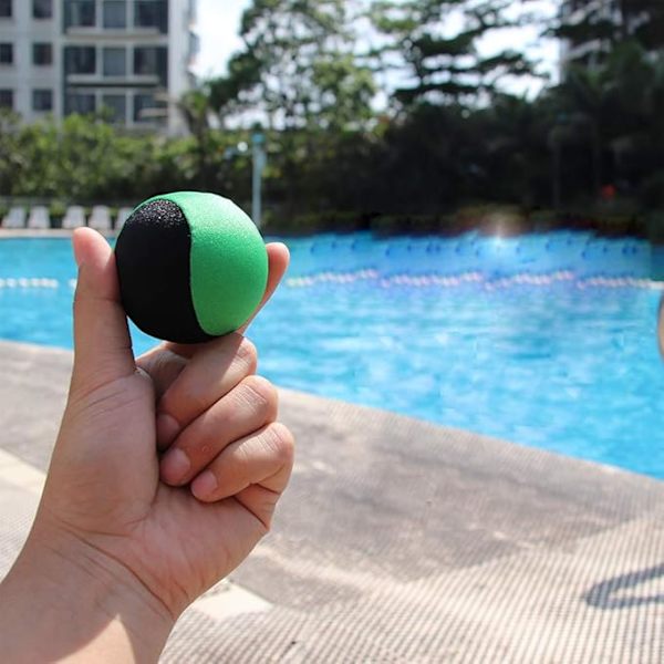 Vattenstudsboll Stressavlastning 2-pack, vattenstudsboll för pool, strand, hav och utomhusaktiviteter (gul+grön 5,5 cm)