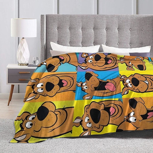 Flanellteppe Scooby-doo Populær Anime Multifunksjon Supermyk Luksusteppe Seng Sengetepper Plysj Seng Anti-rynke Seng Seng Seng til Sofa Seng 80x60in 200x150cm