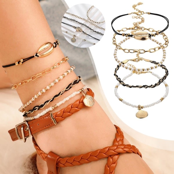 5 st Bohemian Single Layer Anklet Ladies Shell Charm Anklet Bea
