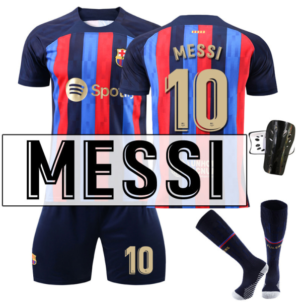 22-23 Barcelona hjemmebane nr. 10 Messi trøje nr. 9 Lewandowski nr. 8 Pedri 30 Gavi fodbolduniformssæt No. 10 Messi with socks + gear #L