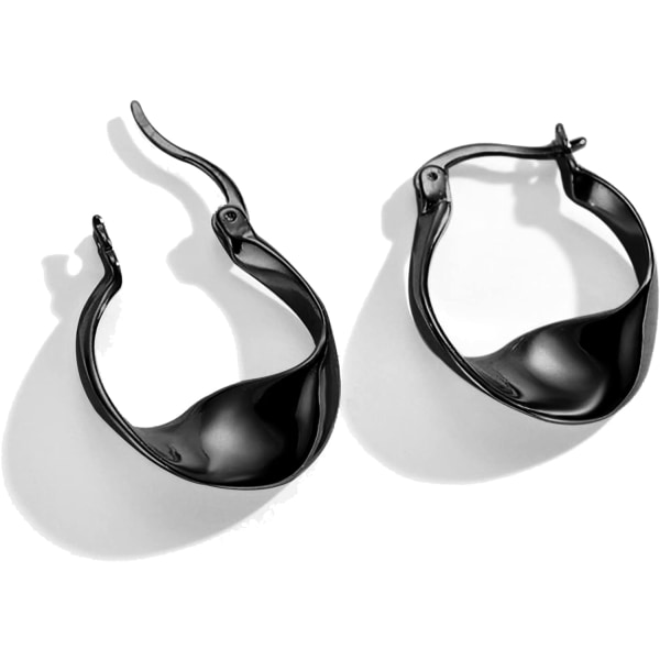 Sterling Silver Hoop örhängen för kvinnor, 14K vitguld örhängen