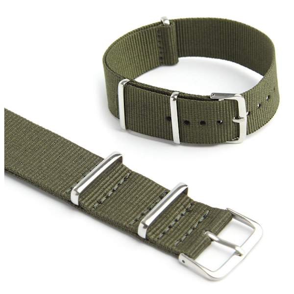 2x klocka Militär Nylon Canvas Dykare G10 Herr Färg: Grön Bredd: 18mm