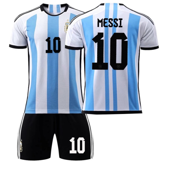 2022 MM-kisojen Argentiinan jalkapallopaita nro 10 Messi Oikea kotipaita Set Uusi lasten aikuisten malli 2223 Argentina home number 10 XS