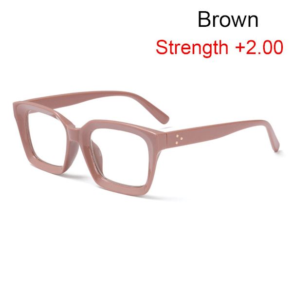 Läsglasögon Presbyopia Glasögon BRUN STYRKA +2.00 bryn brown Strength +2.00-Strength +2.00