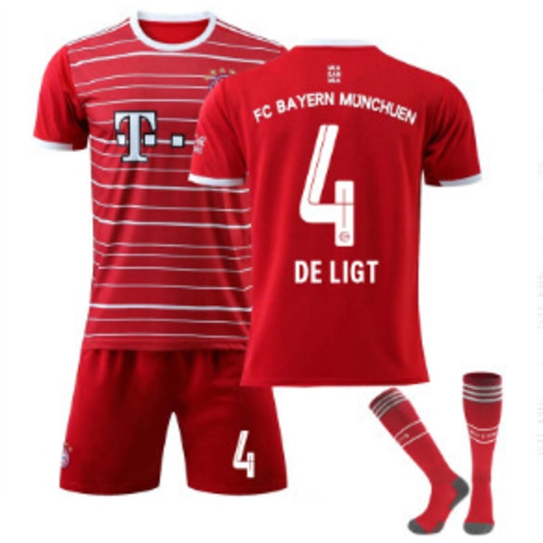 Ny Bayern hjemme nr. 9 Lewandowski nr. 25 Muller trøje fodbolduniform dragt nr. 10 Sane herre- og dame sportstøj Size 4 with socks XL size: height 180cm-190cm