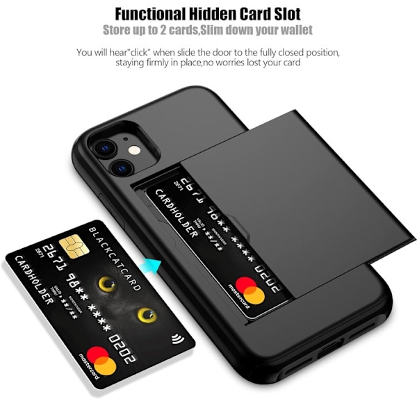 iPhone 11 - Fodral med kortfack Solid® Extra förstärkt Svart Apple iPhone 11