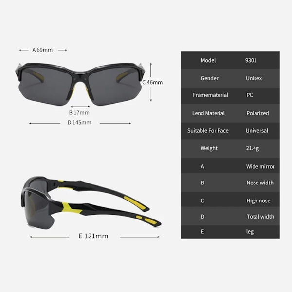 Engros tilpasset logo billige fotokromiske linser polariserede cykelsolbriller mænd løbesolbriller sportsolbriller C10Black Green/Green Sport sunglasses