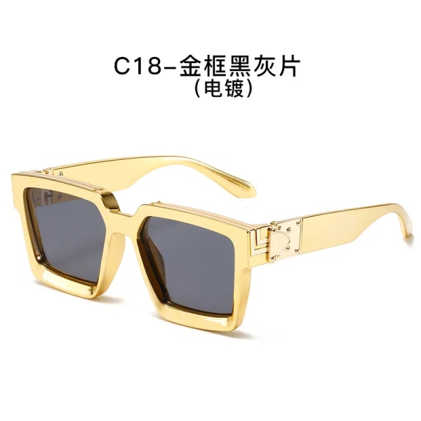 HW 86229 Luxury Brand Designer Shades Punk Rock Style Custom Oversized Thick Big Frame Sun glasses Millionaire Sunglasses Men