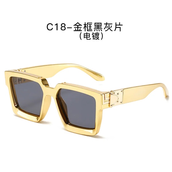 HW 86229 Ylellinen brändisuunnittelija sävyt Punk Rock tyyli Mukautettu Ylisuuri Paksu Iso kehys Aurinkolasit Miljonääri Aurinkolasit Miehet C2 86229 Sunglasses