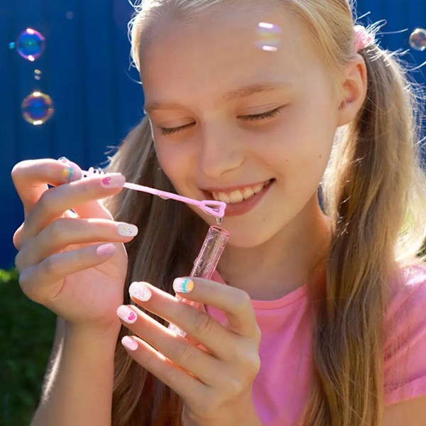 120 stk./sæt Børns søde falske negle Komplette DIY Nail Art