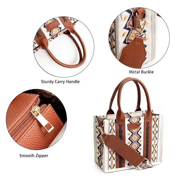 Tote Western Plånbok Damaskel Boho Aztec Handväska