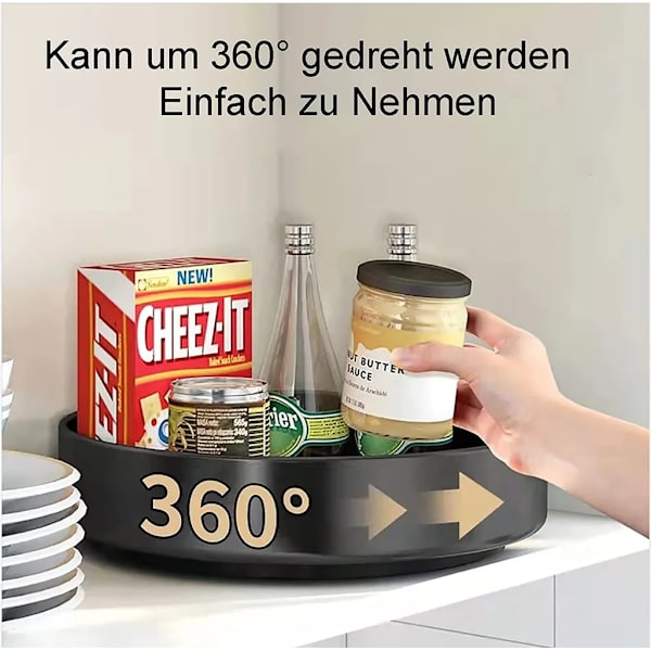 Mausteteline, ruostumattomasta teräksestä valmistettu keittiöteline 360° pyörivä, monitoiminen säilytysteline mausteiden, kosmetiikan, välipalojen ja muiden pienten esineiden säilytykseen