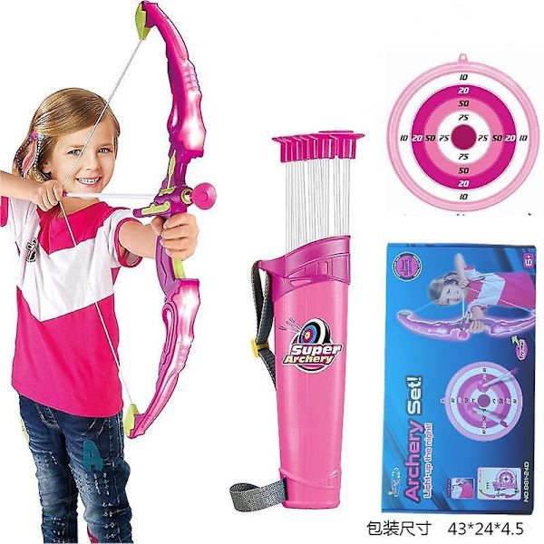 Dolowee jousi ja nuolet lapsille lelut valolla - jousiammuntasetti sisältää jousen+3 nuolta+taulun+nuoliputken