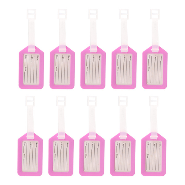 10 st Bagagetaggar Resväska Etikett Bagage Bärbar Etikett Resa Pink