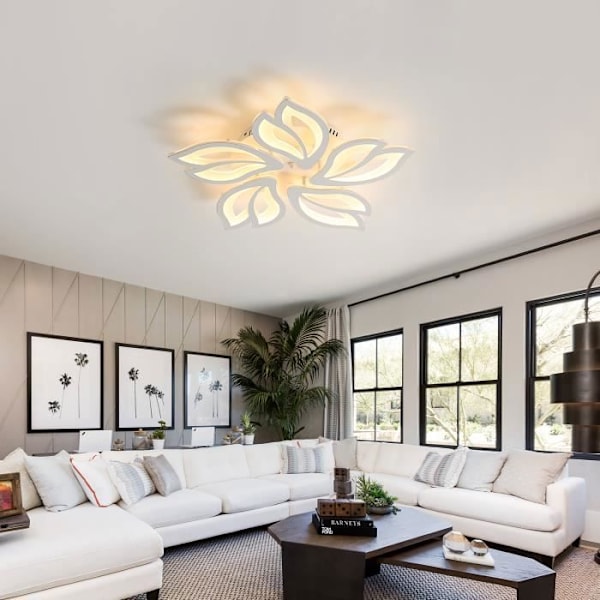 LED Loftlampe 65W Kreativ Blomst Loftlampe Moderne Lysekrone til Stue Soveværelse Gang Køkken 3500K Varmt Hvid