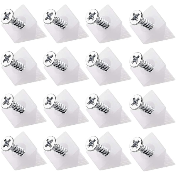 100 stk Skuffesupport Skuffebund Sagging Reparation Fix Kit Møbel Kiste Reparation Kiler Plast Vinkelbeslag Med Matchende Skruer