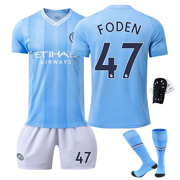 Manchester City hjemmefodboldtrøje 2023-24 nr. 9 Haaland 10 Grealish 17 De Bruyne første udgave Home No. 10 28 yards