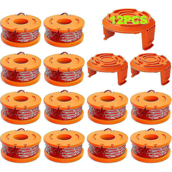 15-pack trimmerlina för Worx, (wa0010) ersättningsspole för Worx, trimmerlina refill 0,065 tum för Worx, lämplig för Worx-lina