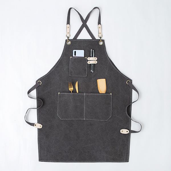 Duk i canvas, barista, florist, frisör, frisör, florist, restaurang, bar, arbetskläder (grå),